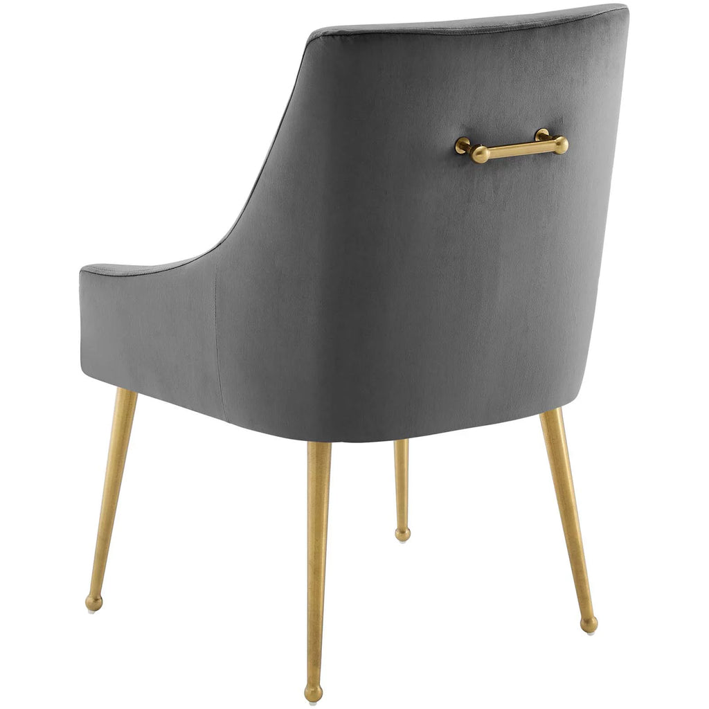 Grey Velvet Set of 2 Dining Chair E951