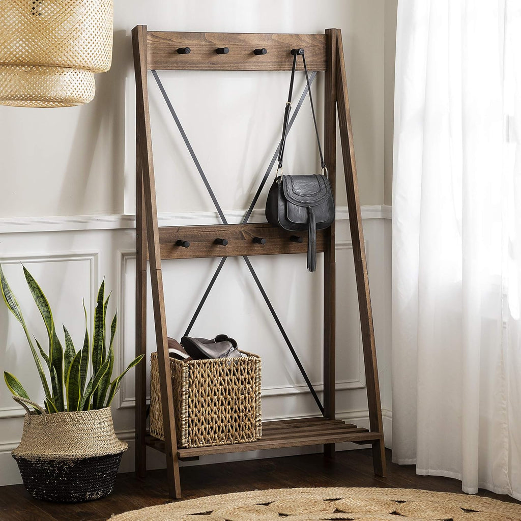 Brown 4 Shelves Wood Bookcase Q25412