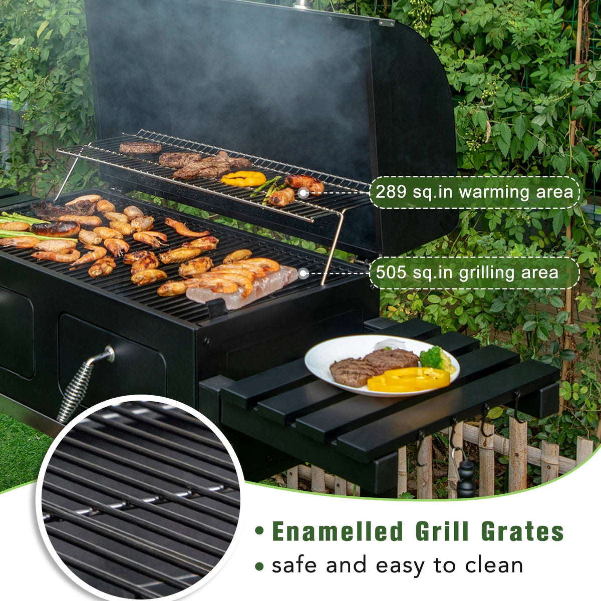34-inch Portable Charcoal BBQ Grill H945989