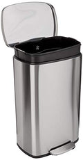 Rectangular Trash Can with Soft-Close Foot Pedal, Brushed Stainless Steel, 30 litre T962266