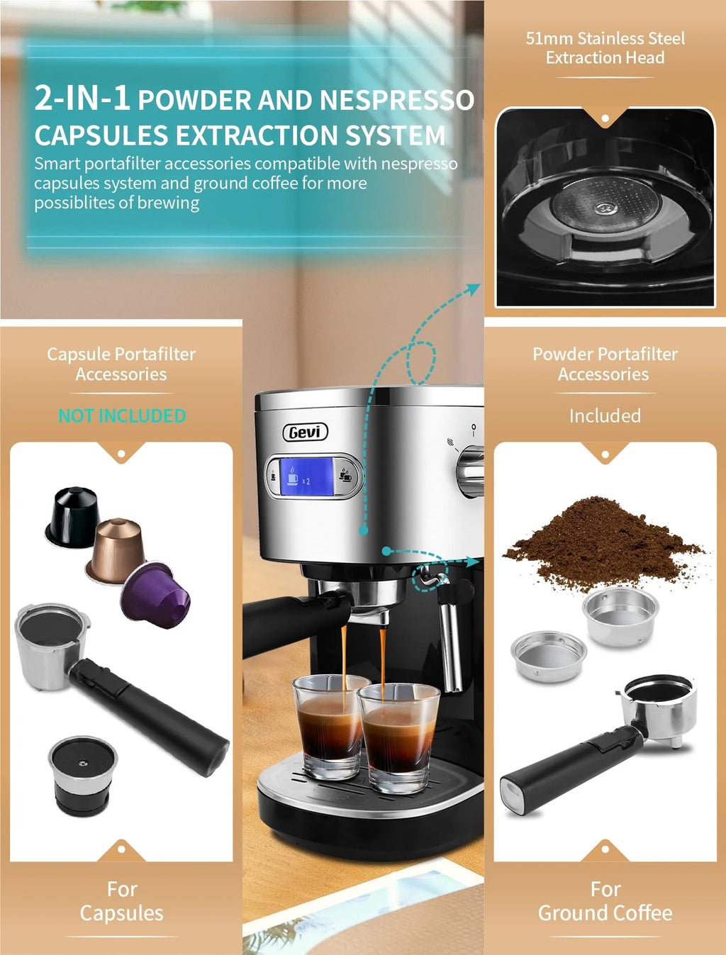 20 Bar Automatic Espresso Machine with Milk Frother V122677