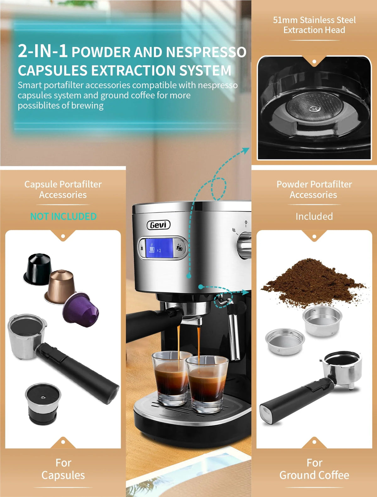 20 Bar Automatic Espresso Machine with Milk Frother V122677