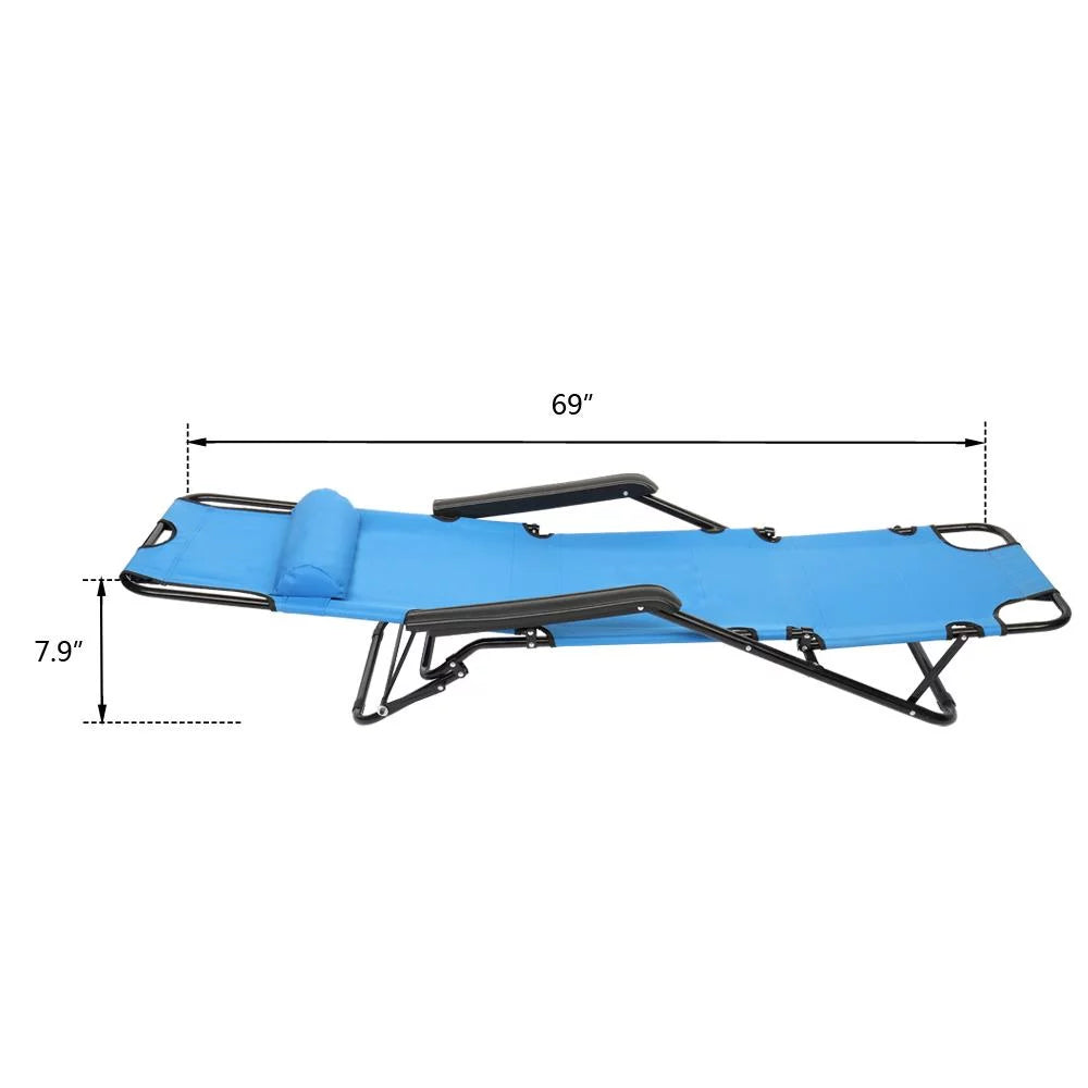Folding Lounge Chaise Recliner Portable Chair B70688