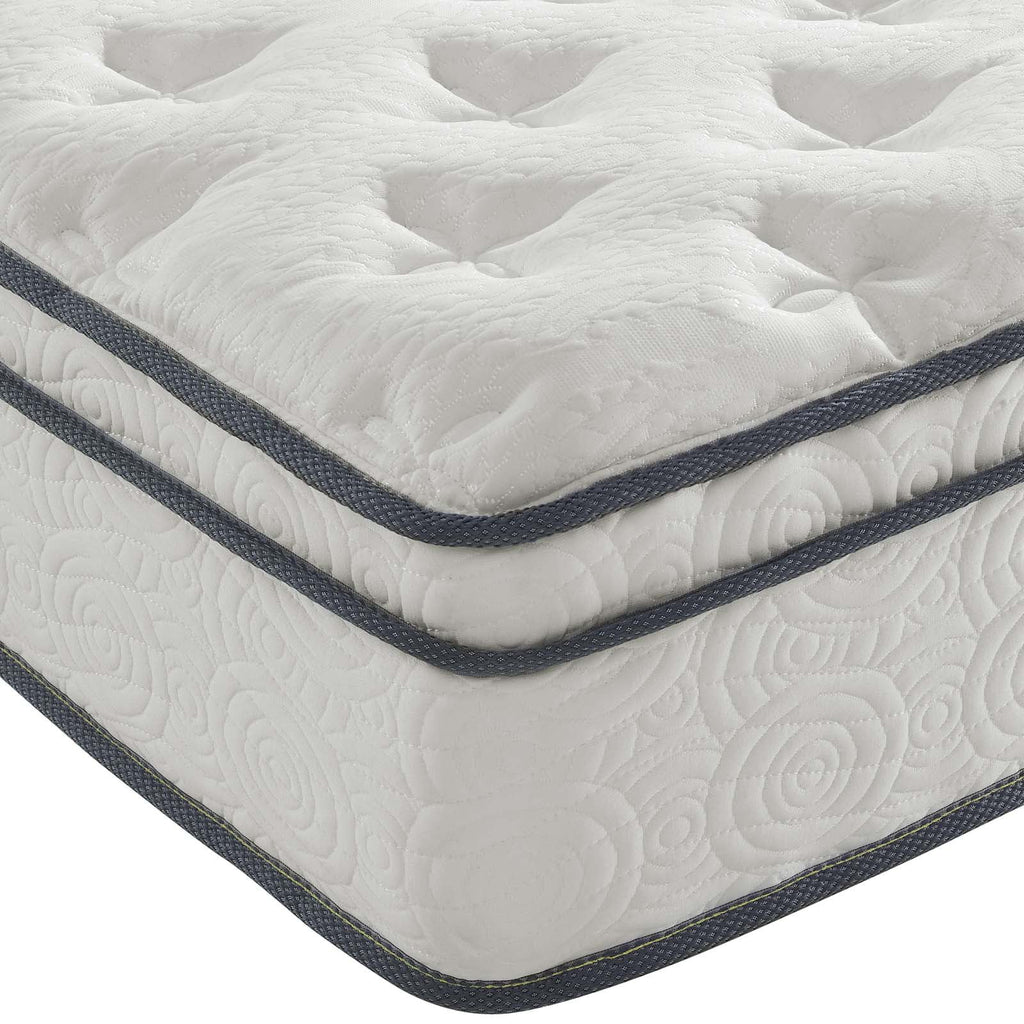 Quilted Full Size Pillow Top Innerspring Mattress in White F4548