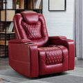 Black PU Leather Reclining Home Theater Seating with USB Ports and Cup Holders K27228