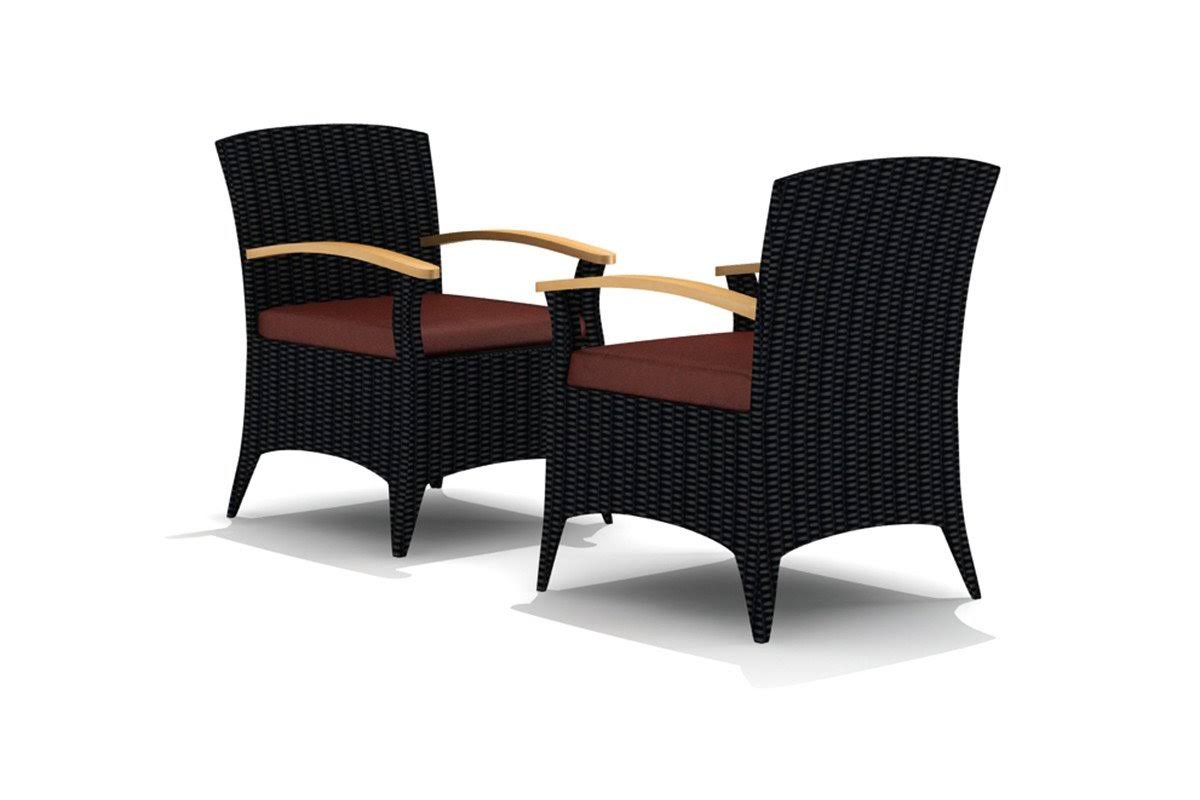 Patio Dining Arm Chair Canvas Charcoal X60965