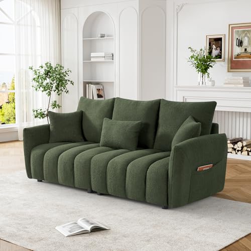 Beige White Boucle Sofa Couch G4014