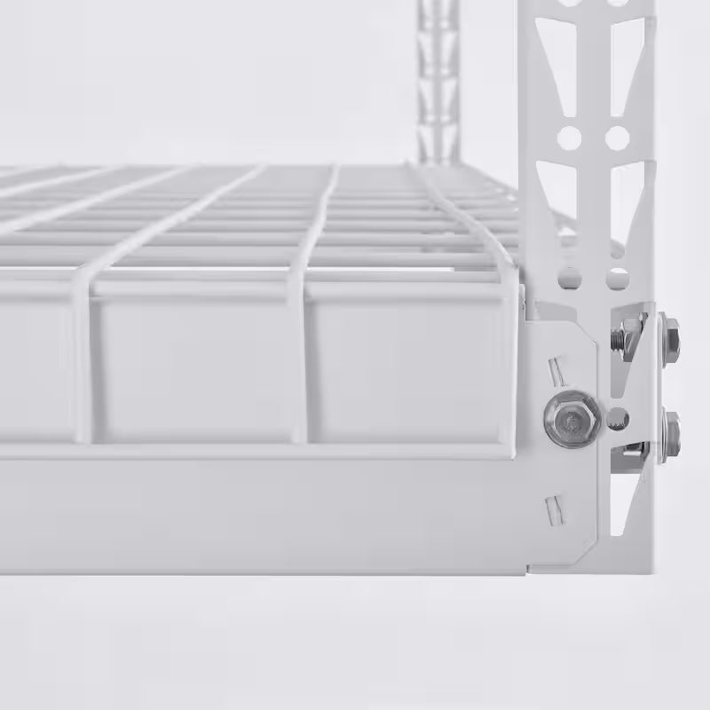 Adjustable Height White Overhead Ceiling Storage Rack Q389