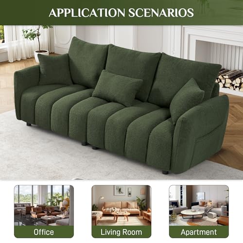 Beige White Boucle Sofa Couch G4014