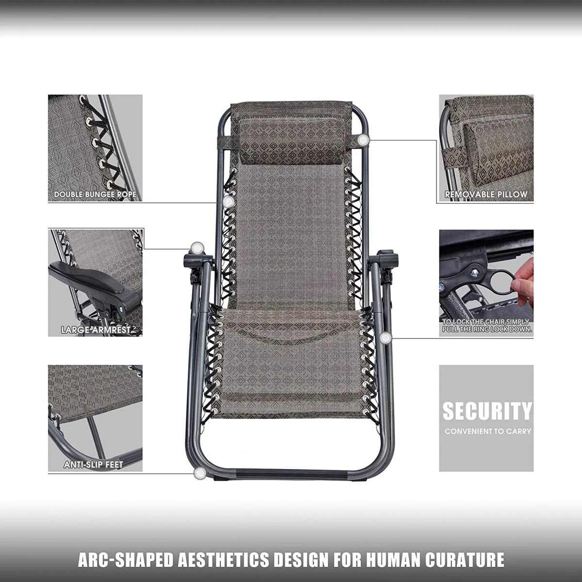 2-pack Zero Gravity Chair Folding Adjustable Recliners P40459