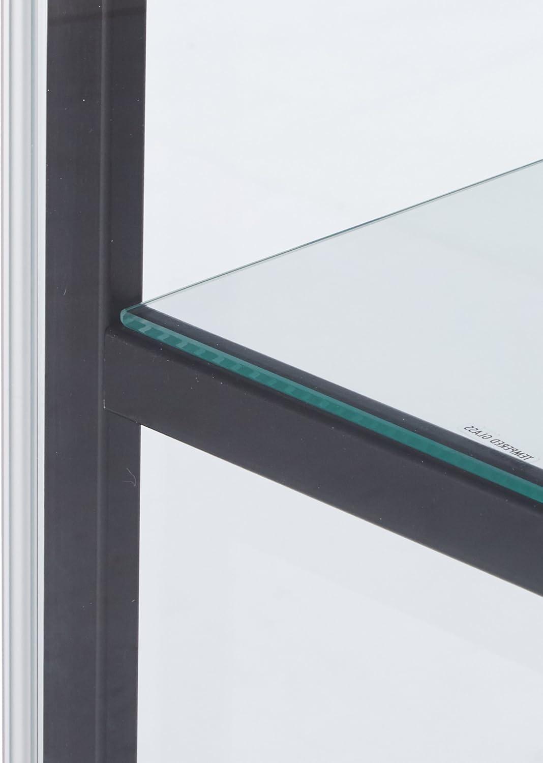 4-Shelf Glass Curio Cabinet Black and Clear M528145