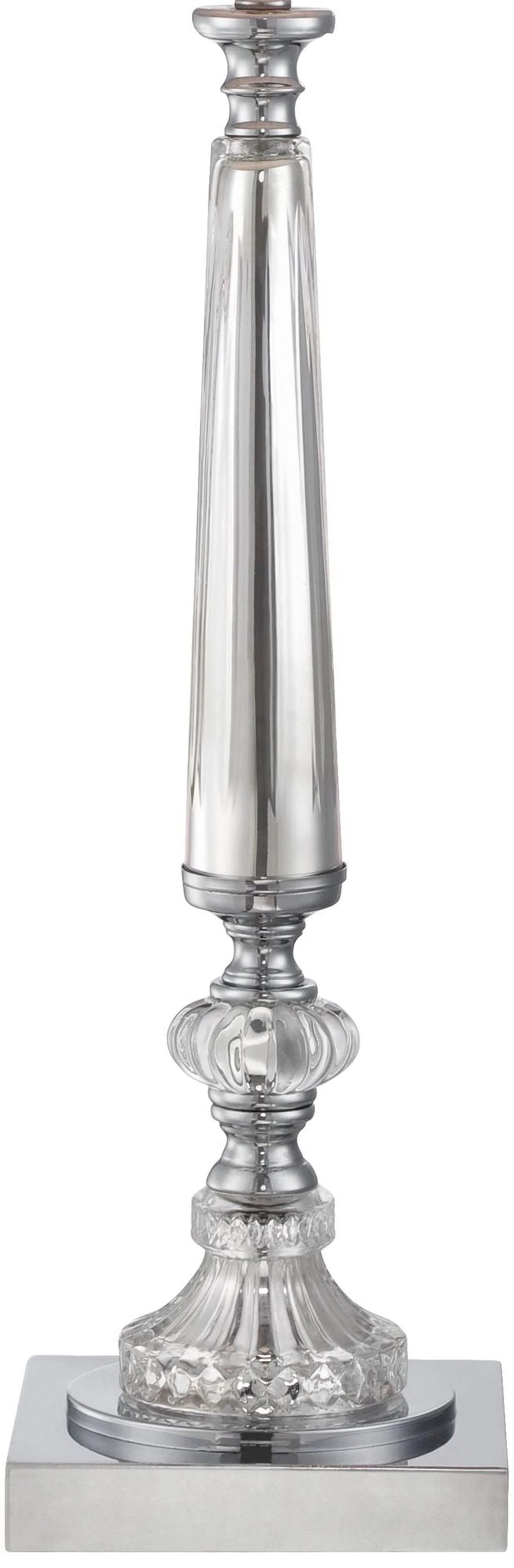 Traditional Buffet Table Lamp 32" Tall Clear Crystal Taupe Bell Shade C75242