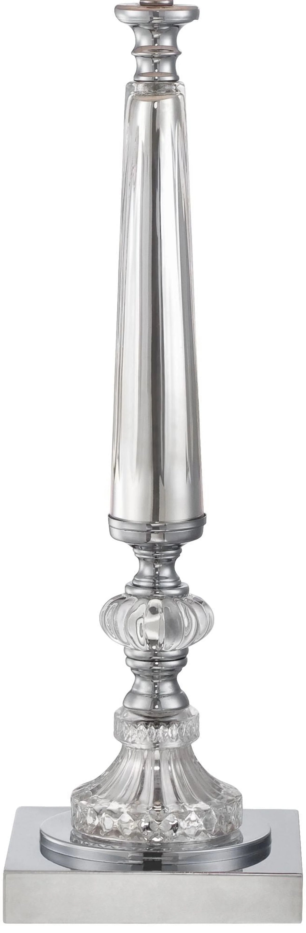 Traditional Buffet Table Lamp 32" Tall Clear Crystal Taupe Bell Shade C75242