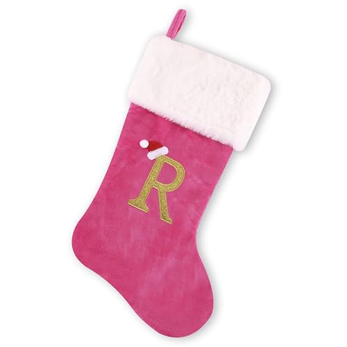 Pink Faux Velvet Stocking A35983