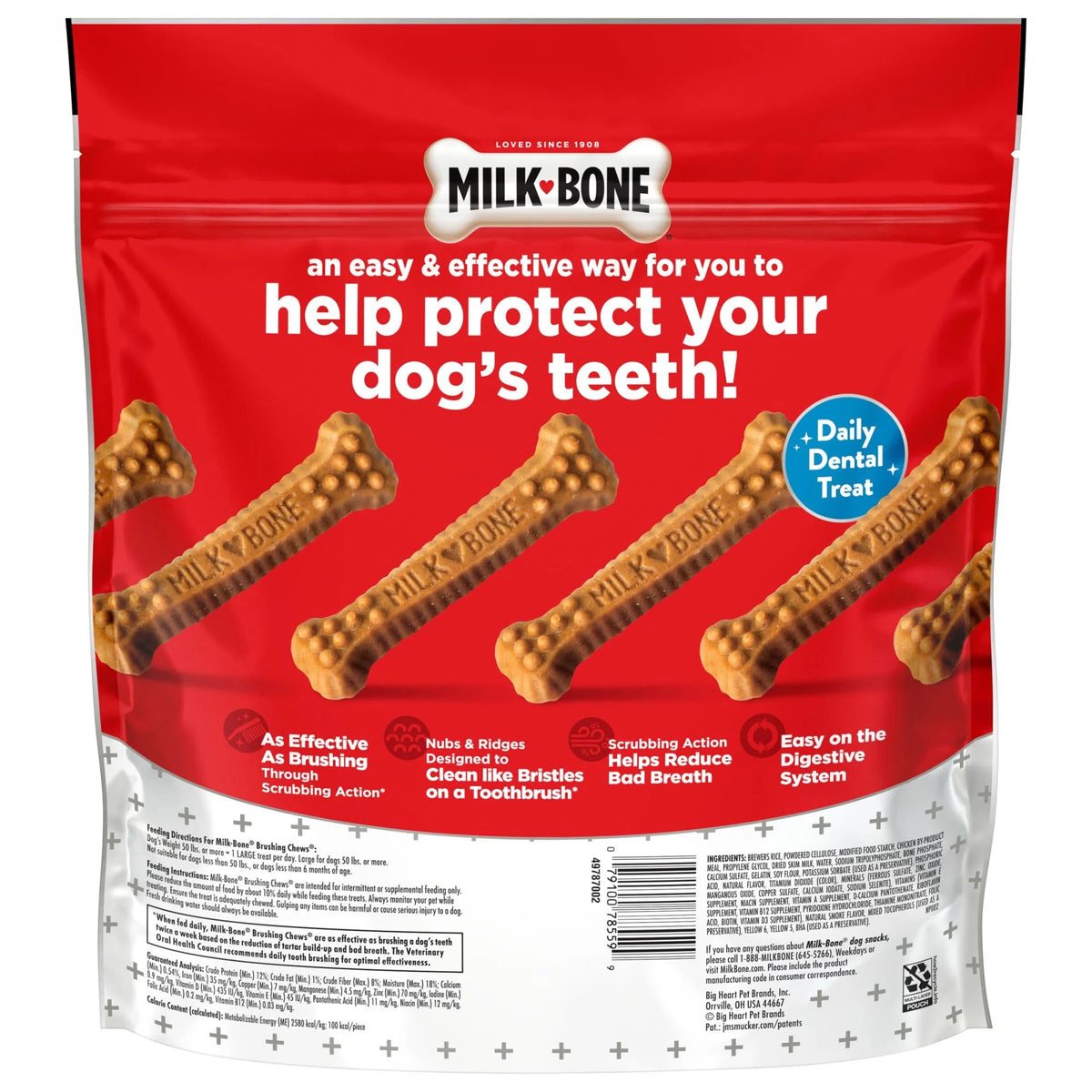 Daily Dental Dog Treats, Large, 24.2 oz, 18 Bones T57631