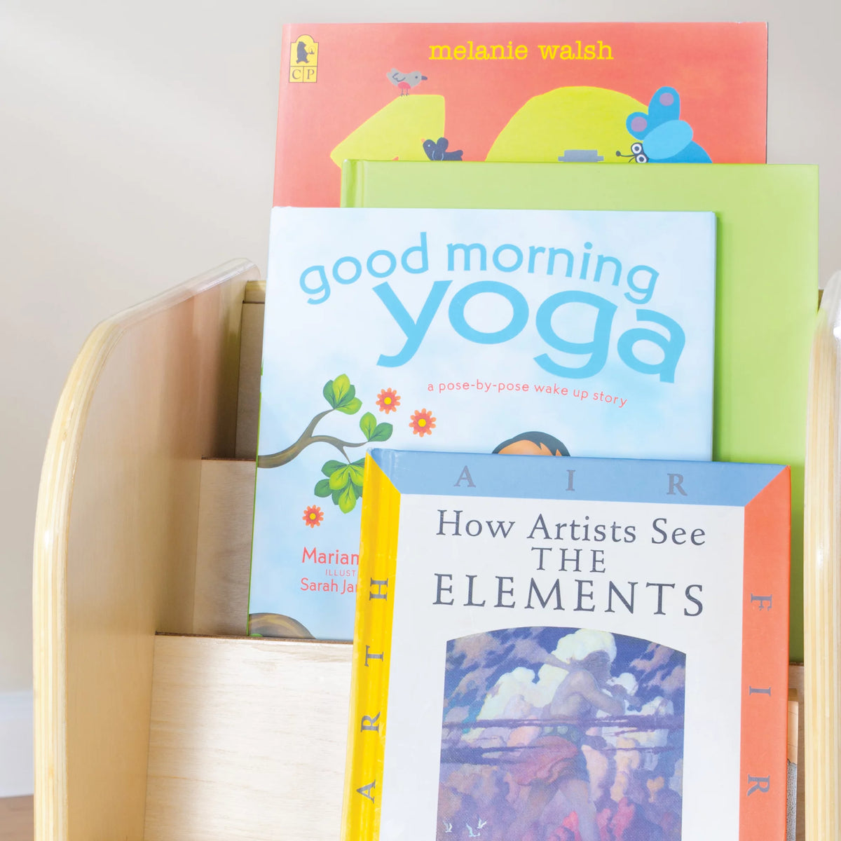 Natural Kid's Book and Toy Storage Reading Bench with Fabric Bins A691