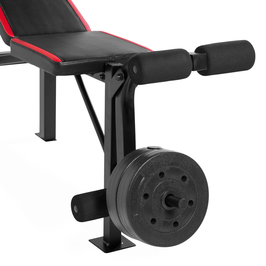 Adjustable Weight Bench with Rack and 90 lb. Weight Set N6876