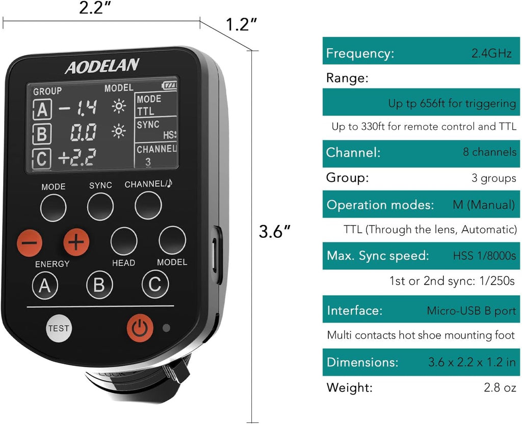 TTL Flash Trigger for Olympus Cameras, 1/8000s HSS V645
