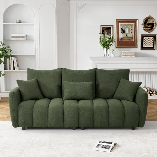 Beige White Boucle Sofa Couch G4014