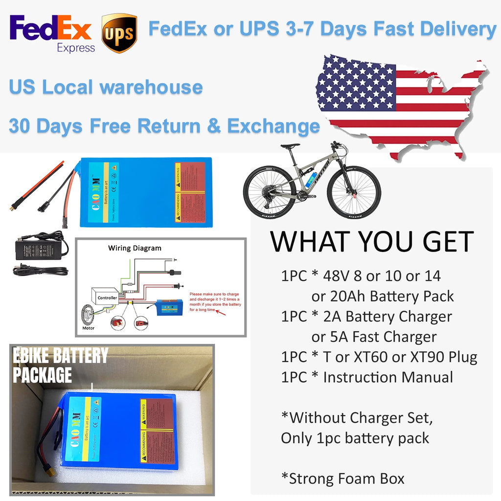 48V 10Ah Lithium Battery for Electric Bike Scooter N3371