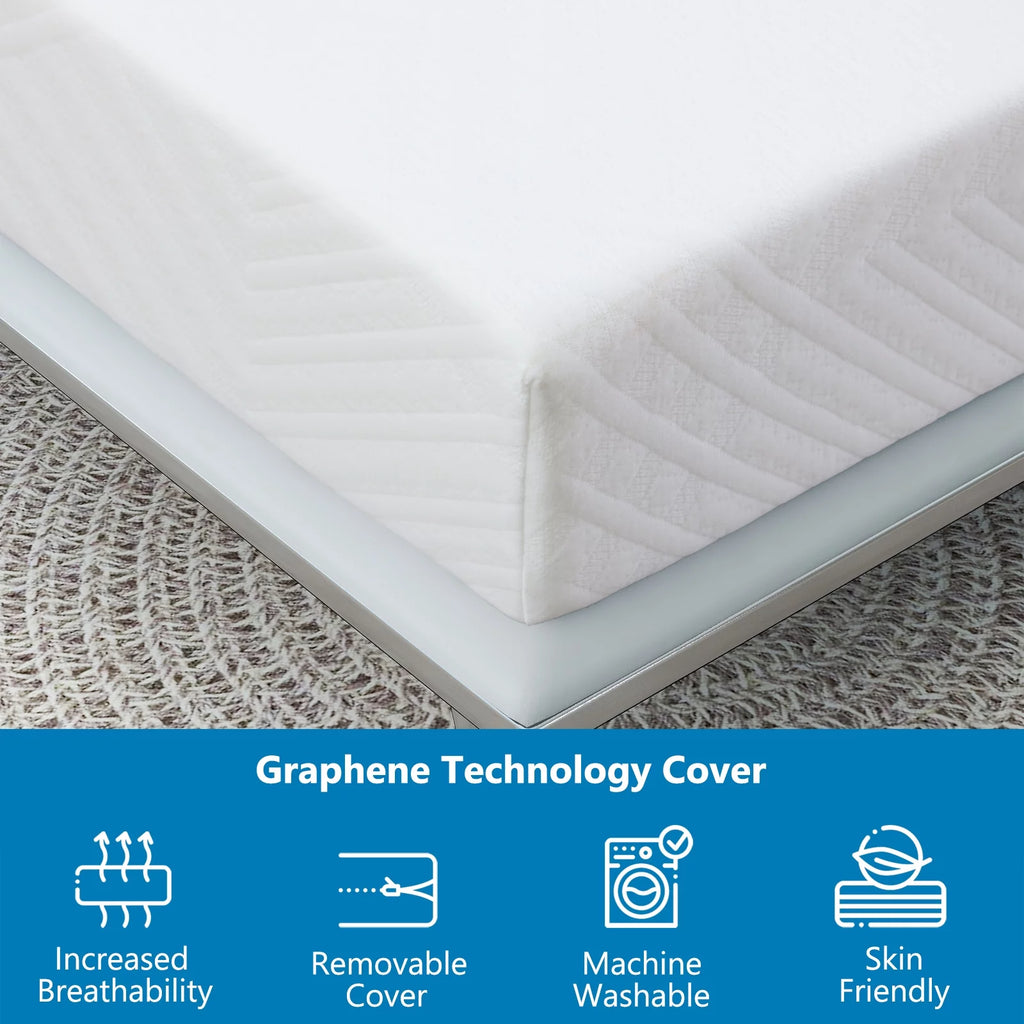 6 Memory Foam Mattress with Graphene Fabric Cover O246780