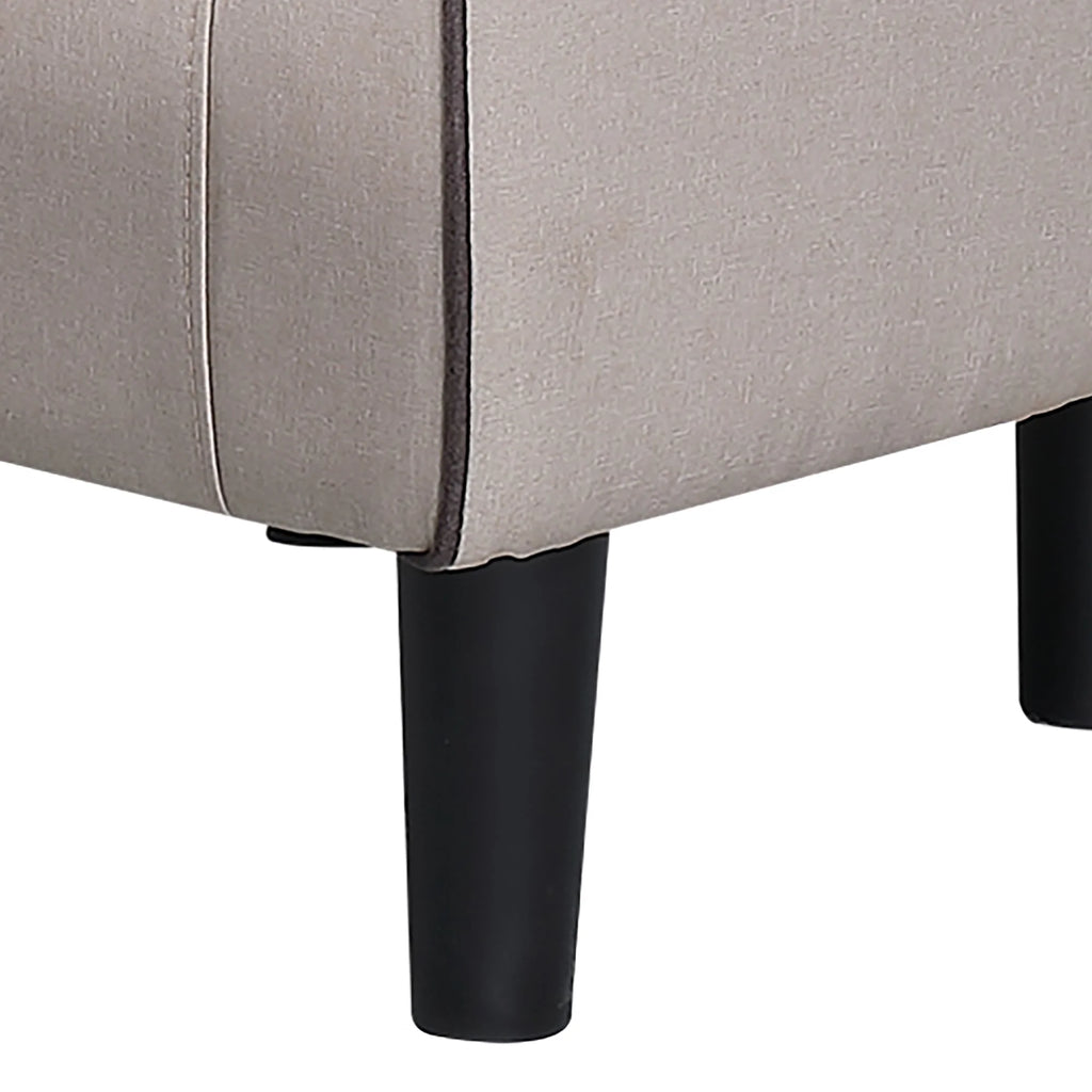 Beige Accent Chair with Ottoman L482949