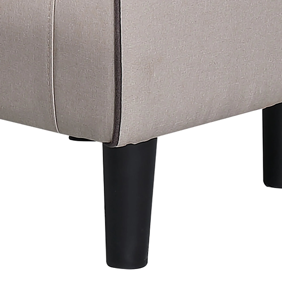 Beige Accent Chair with Ottoman L482949