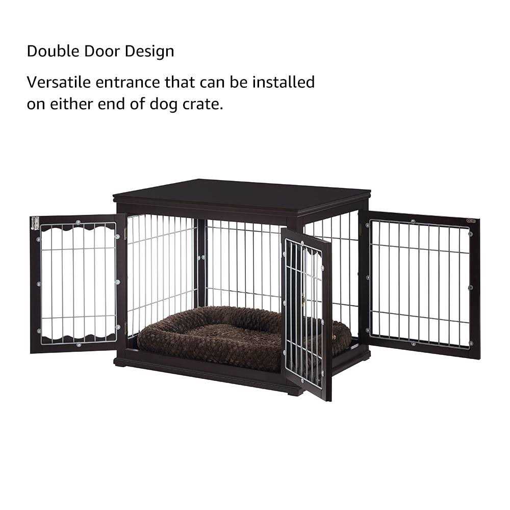 Wooden Dog Crate End Table with Cushion I1263