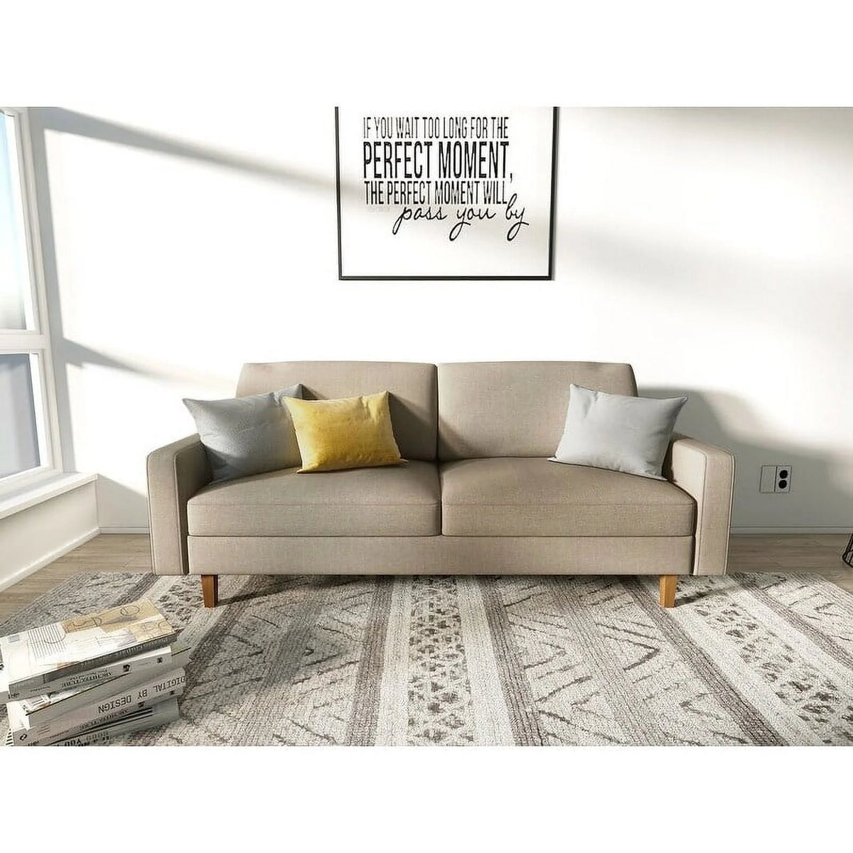 Beige Mid-century Modern Sofa B8501