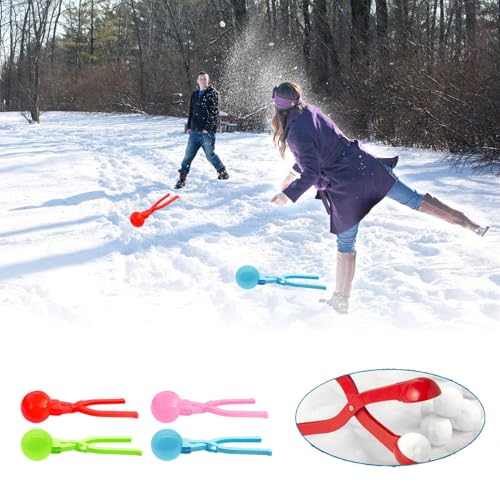 Pink Plastic Snowball Maker Clips Set of 4 Z2124