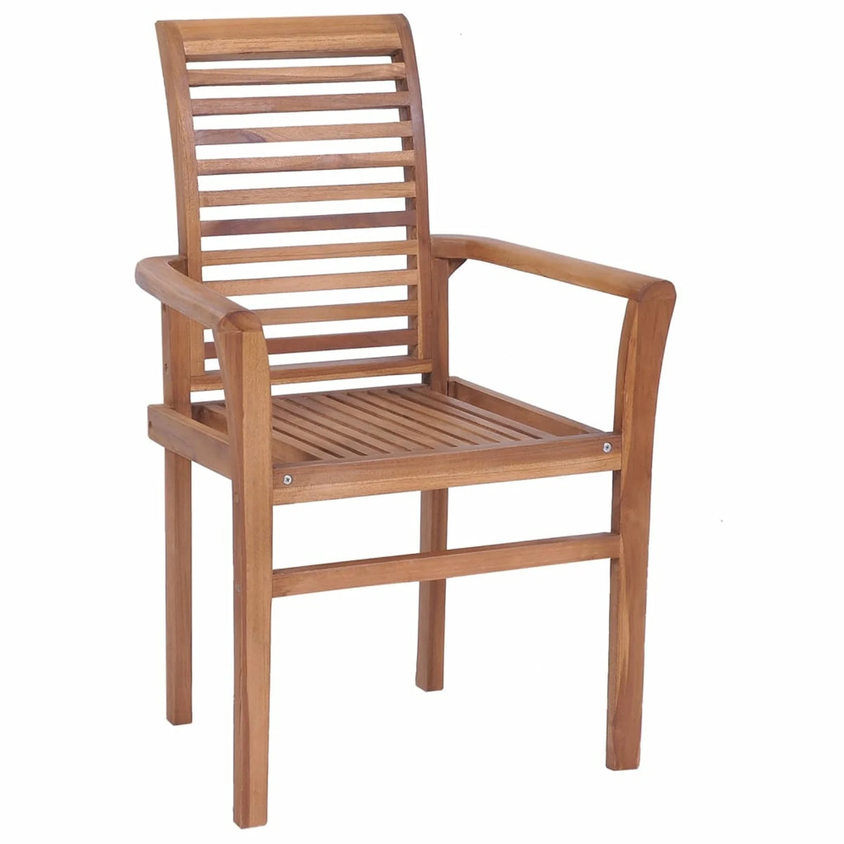 8 pcs Solid Teak Wood Stacking Dining Chairs E852074