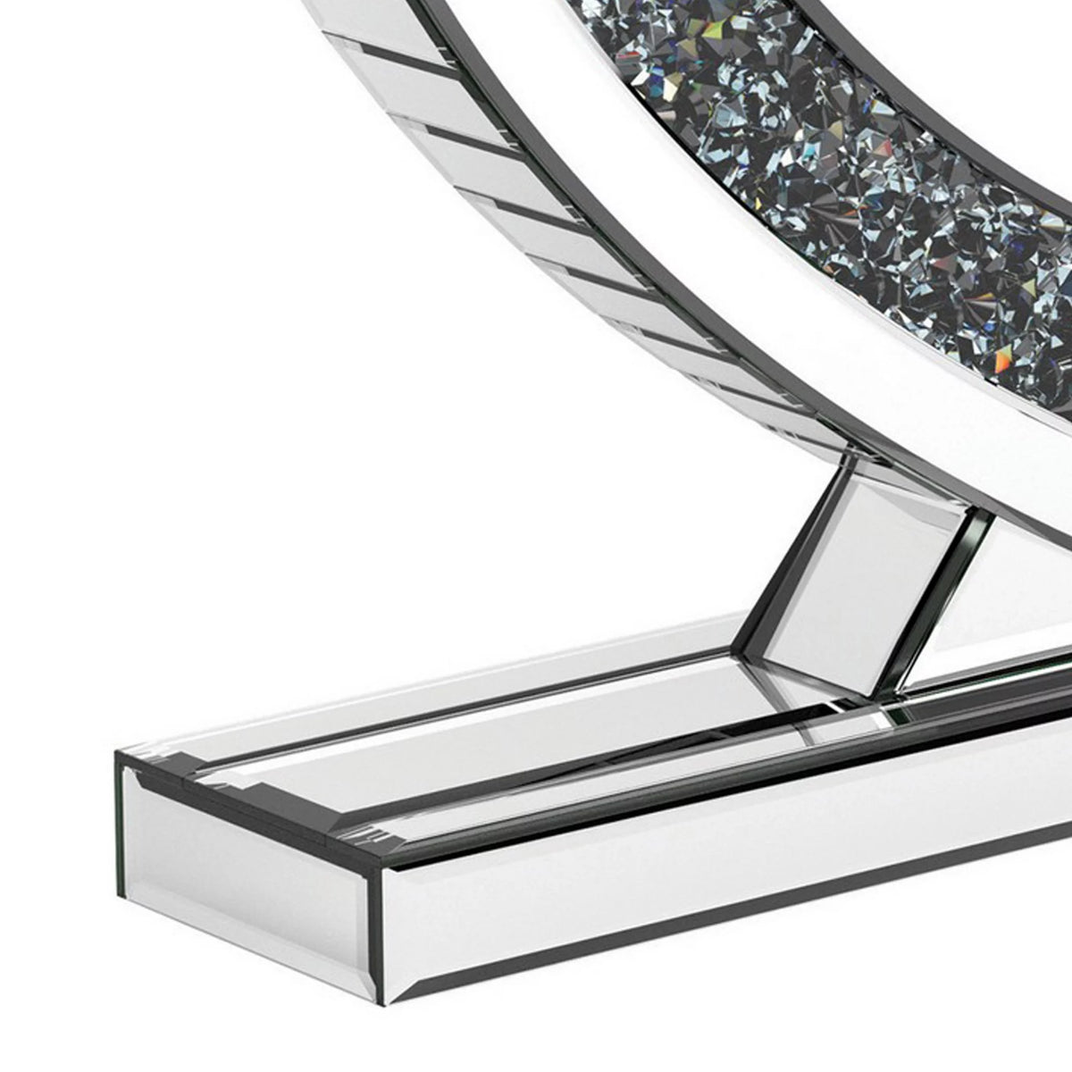 20 Inch Heart Crystal Trim Glass Vanity Mirror V1824