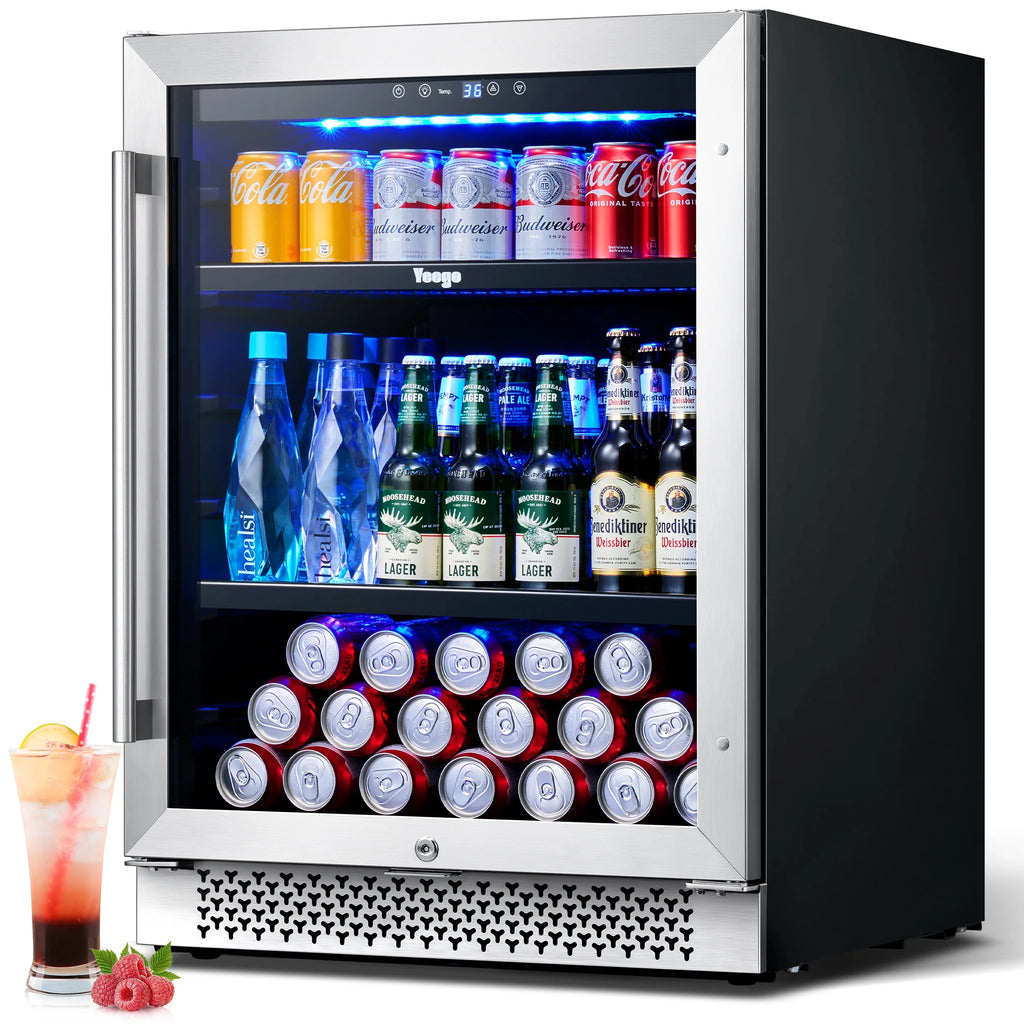 24 Can Beverage Refrigerator Cooler with Reversible Door U79344