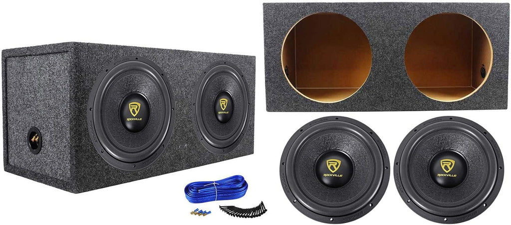12 8000 Watt Car Subwoofers + Sealed Sub Box Enclosure Q5052