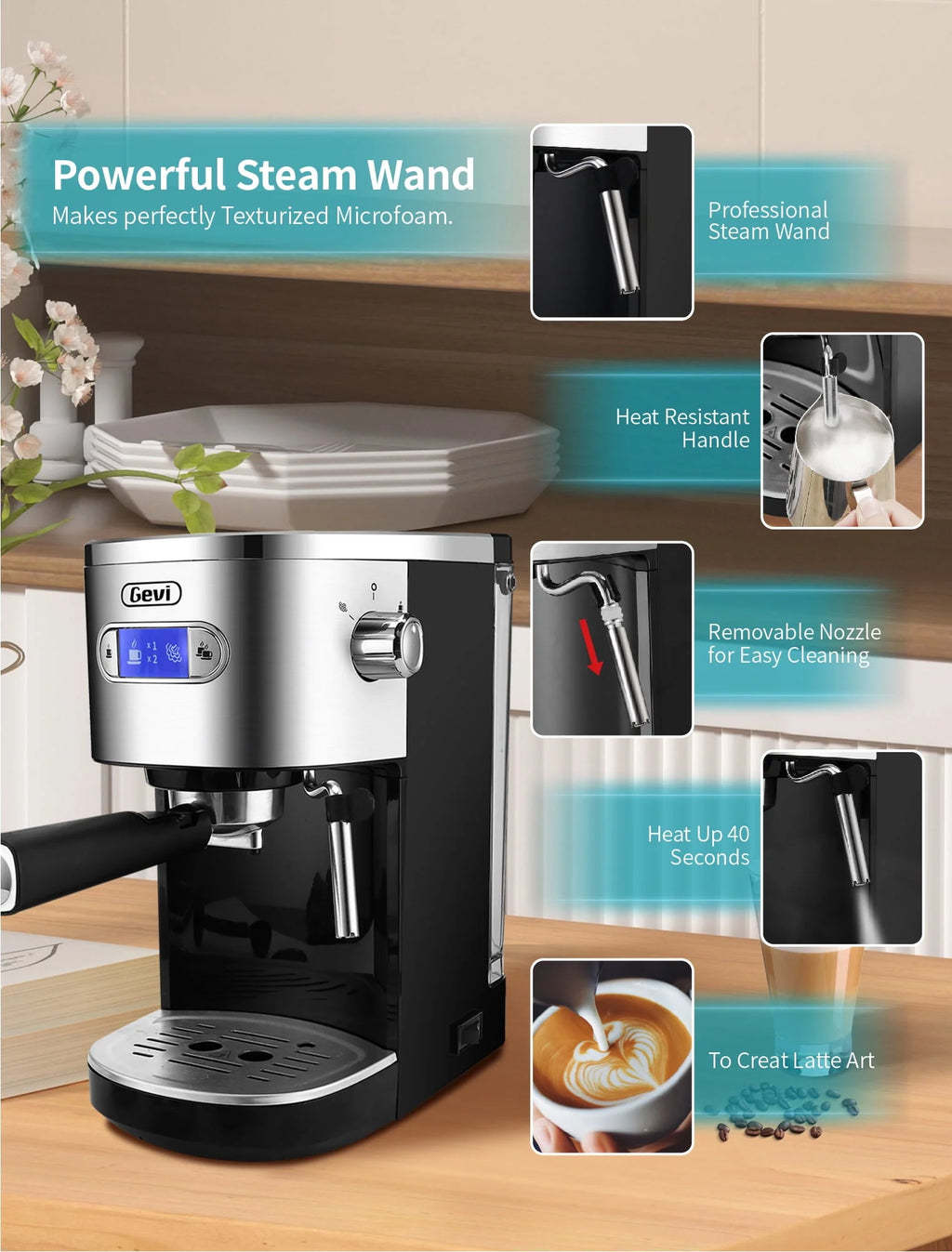 20 Bar Automatic Espresso Machine with Milk Frother V122677