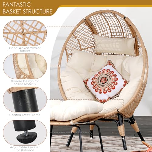 Oversized Egg Chair with Ottoman U49538