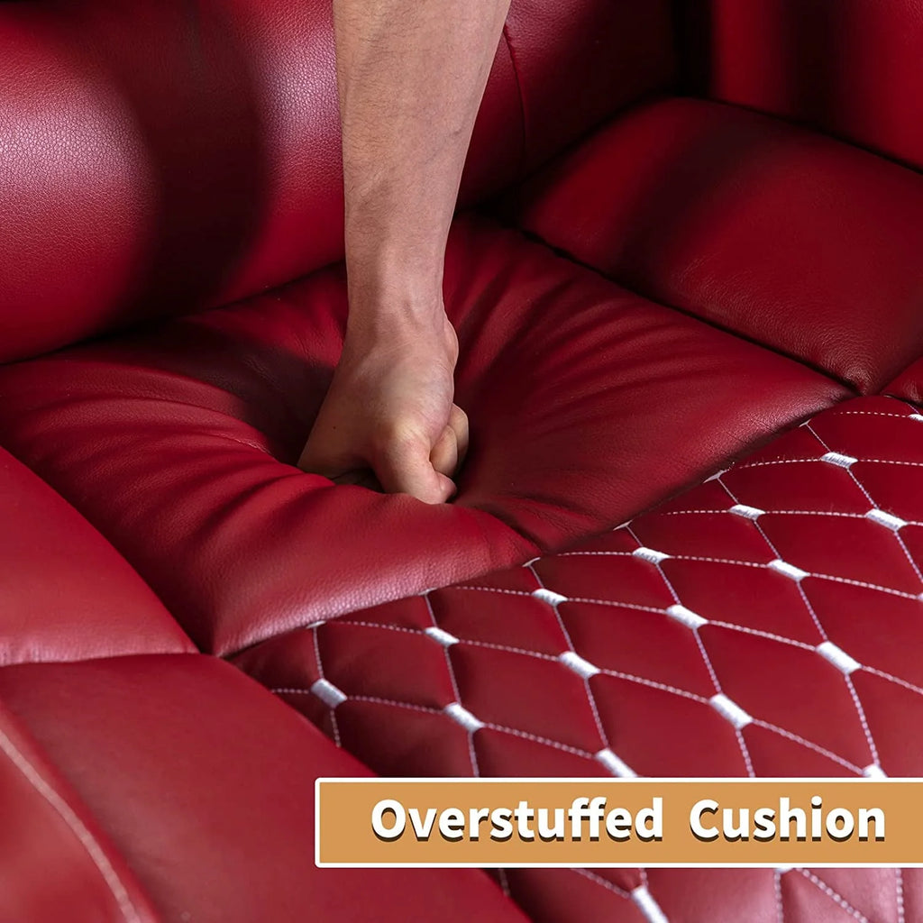 Black PU Leather Reclining Home Theater Seating with USB Ports and Cup Holders K27228
