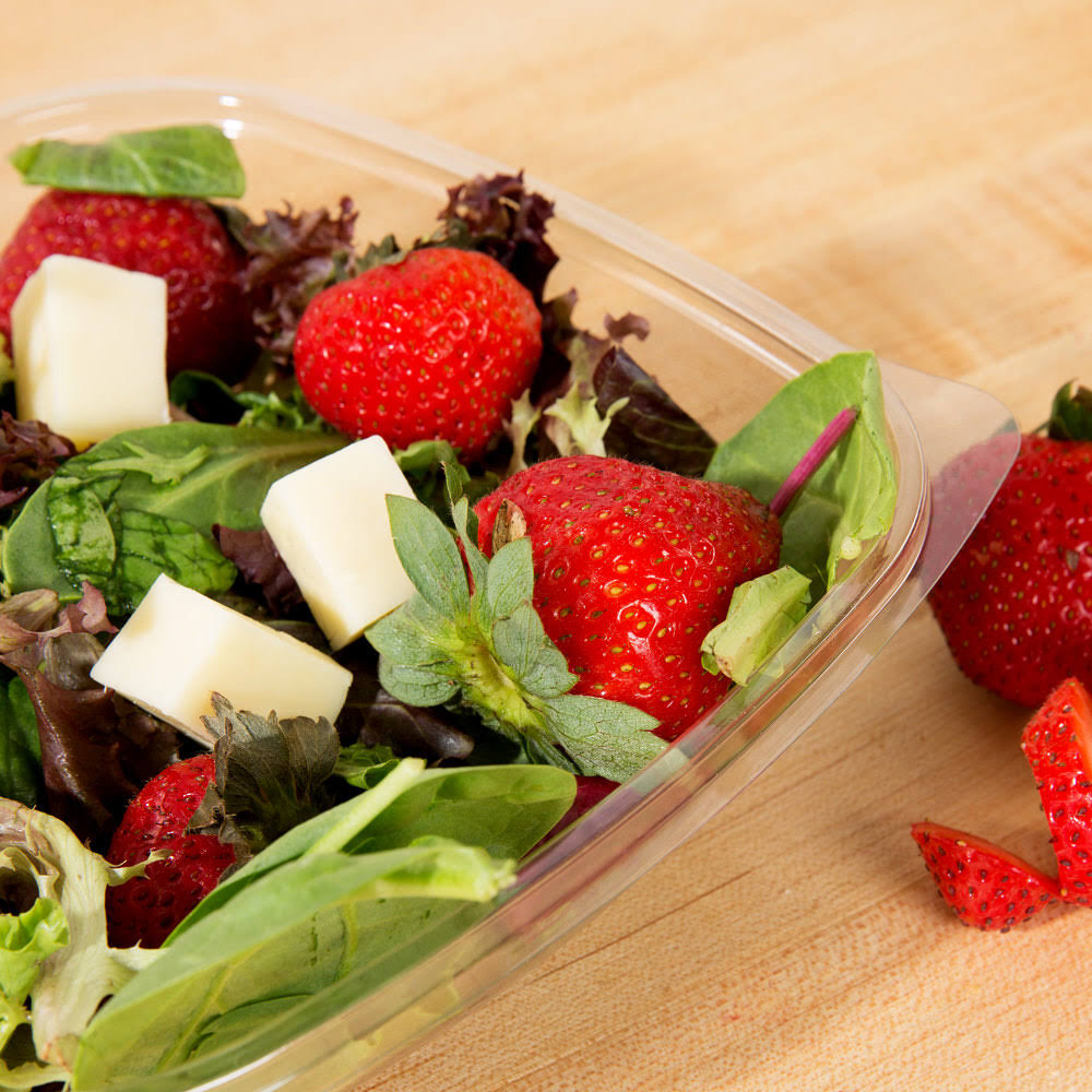 Clear 32 oz Plastic Square Bowl M973