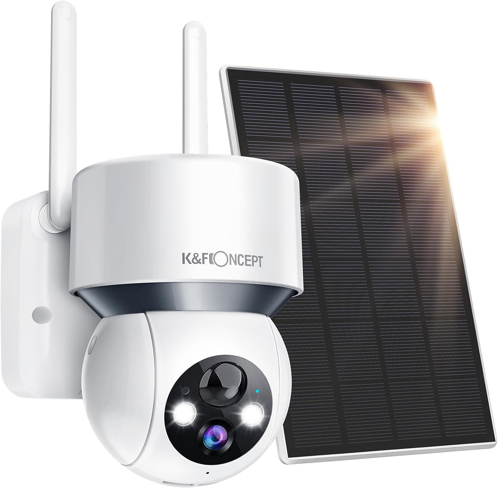 Solar Security Camera Outdoor PTZ Wireless 1080P Battery Solar Powered IP66 Waterproof I43975