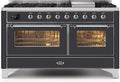 60 Dual Fuel Propane Gas Range Matte Graphite Chrome Trim X939