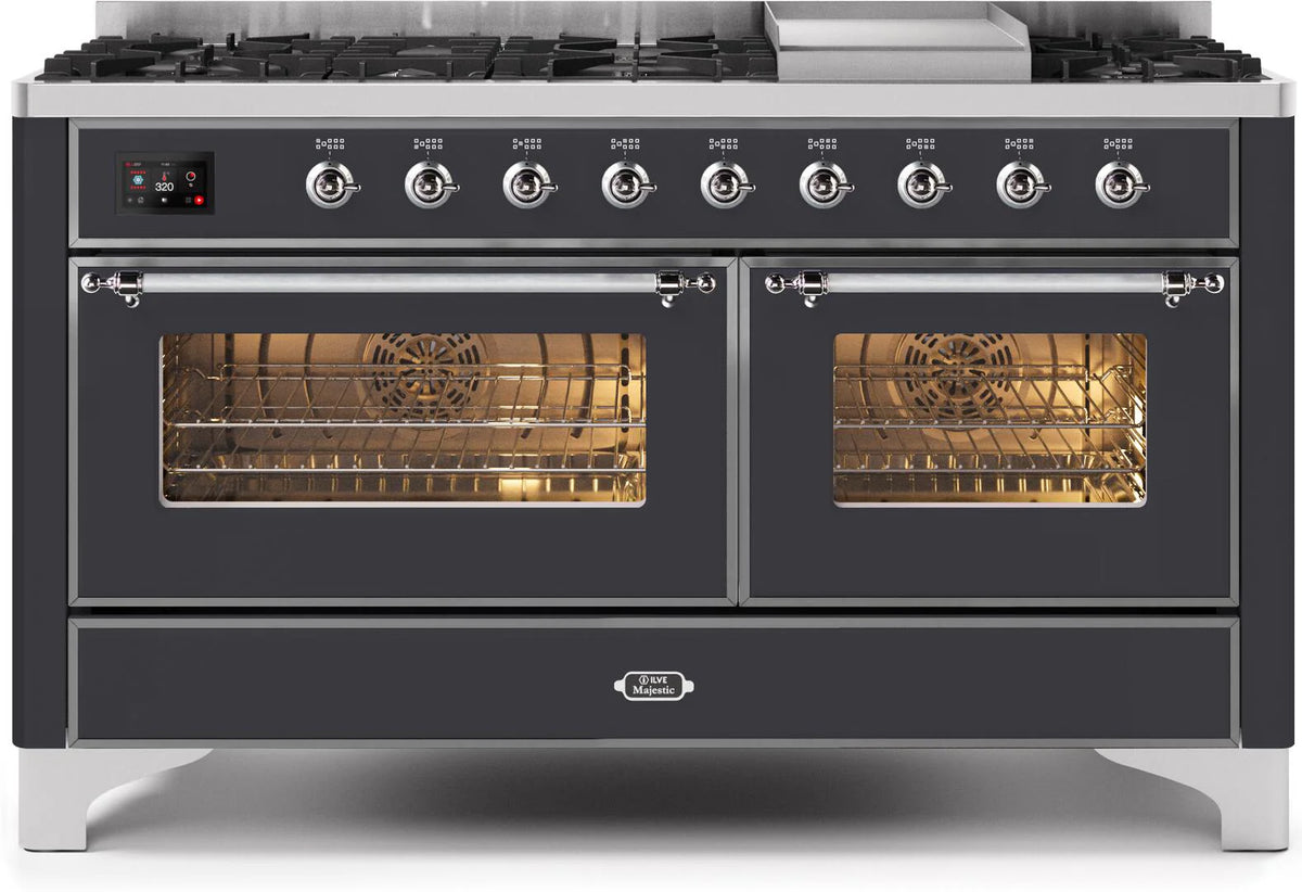 60 Dual Fuel Propane Gas Range Matte Graphite Chrome Trim X939