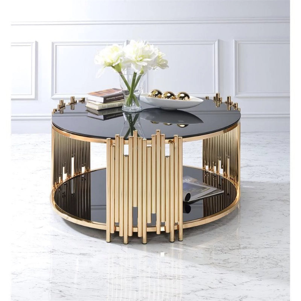 Round Glass Top Coffee Table E5901