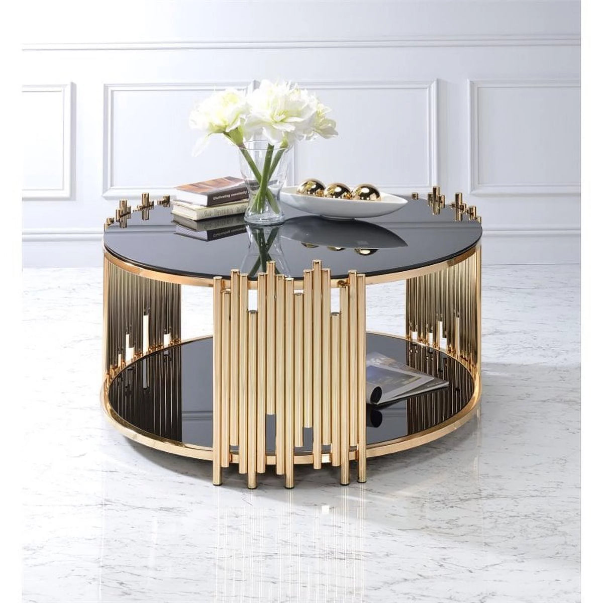 Round Glass Top Coffee Table E5901