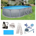 12-ft x 24-ft Oval 52-in Deep Metal Wall Swimming Pool L366