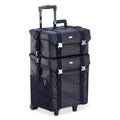 2 in 1 Rolling Makeup Train Case Cosmetic Organizer with Storage Drawers F53838
