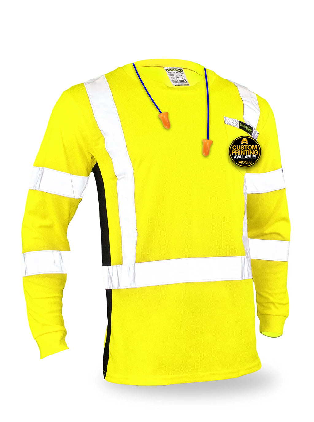 Long Sleeve Safety Shirt with Pocket & Reflective Tape Yellow Small G97905