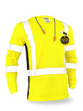 Long Sleeve Safety Shirt with Pocket & Reflective Tape Yellow Small G97905