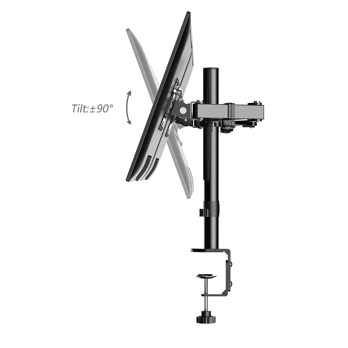 40" Adjustable Standing Desk Converter Dual Monitor Mount Teak Wood J975136