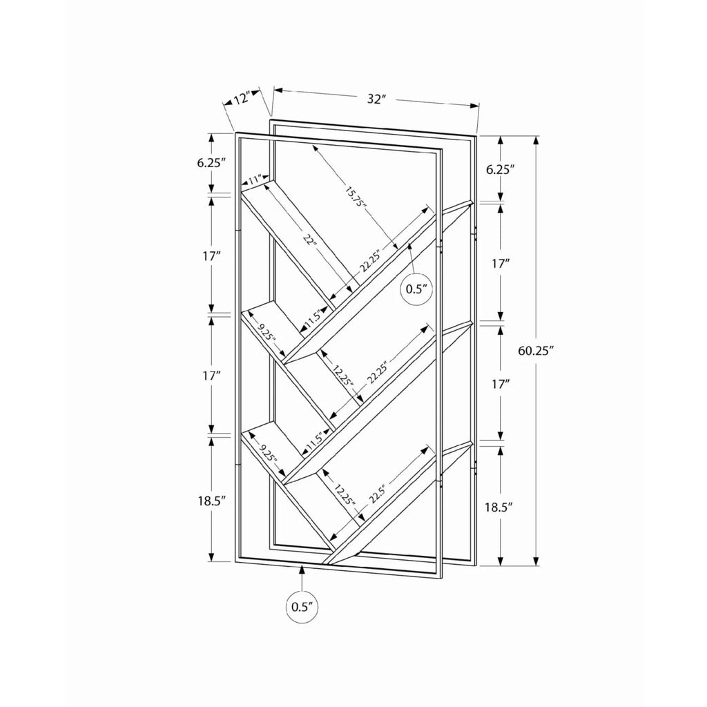 Grey Laminate 3 Tier Bookshelf X565