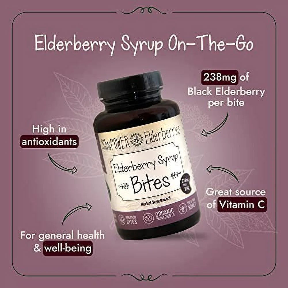 Vegetarian Elderberry Syrup Bites 40 Count N1075